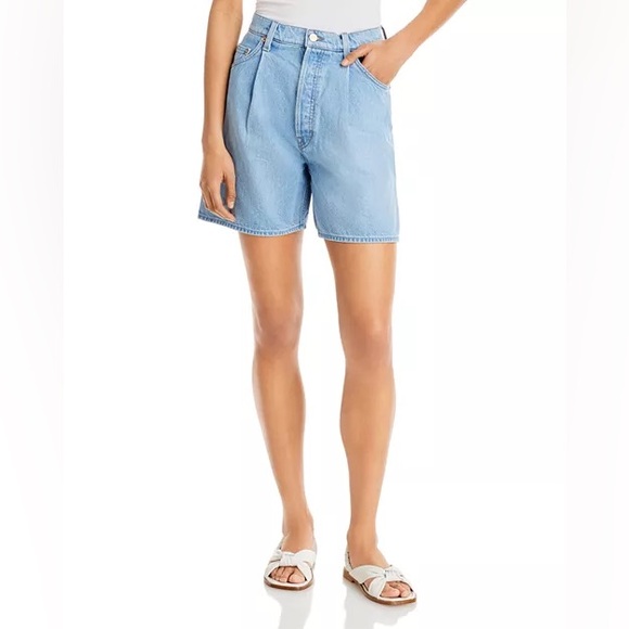 NWOT MOTHER SNACKS! | The Pleated Fun Dip Shorts in Just A Nibble Size 30 - Picture 1 of 14